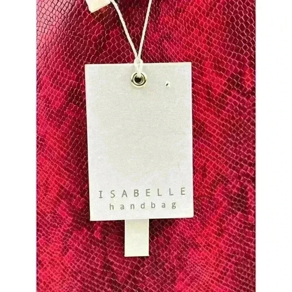 Isabelle Womens Vegan Faux Leather Satchel Bag In Red - Picture 4 of 4